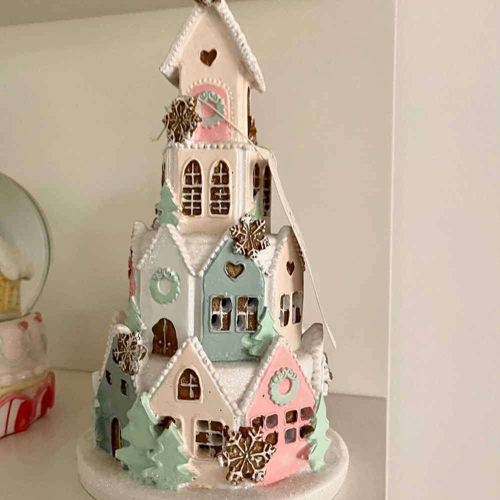 NEW Pastel Gingerbread house Christmas Decor!
